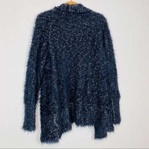 EXPRESS Black White Eyelash Open Front Cardigan XS - Picture 6 of 9